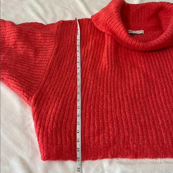 Anthropology Pilcro Vibrant Coral Cowl Neck Sweater - Picture 8 of 11